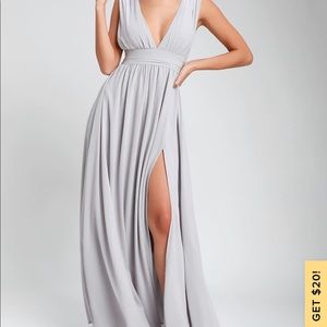 Lulus Gray Goddess Dress